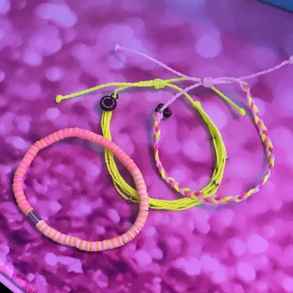Pura Vida Pink and Yellow Bohemian Bracelets